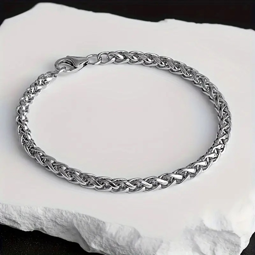 Stainless steel Elegant Silver Chain Bracelet franco design unisex